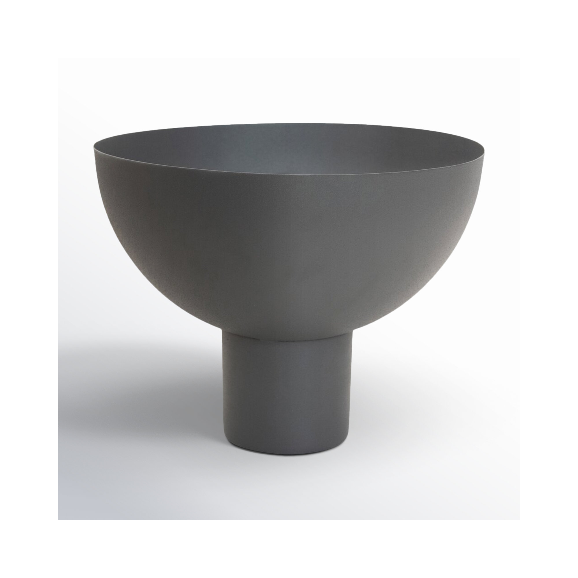 Decorative Metal Footed Bowl, 9" H x 12" W x 12" D, Gray