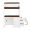 Lit superposé simple au-dessus de simple avec lit gigogne simple, rangement et bureau-887795931