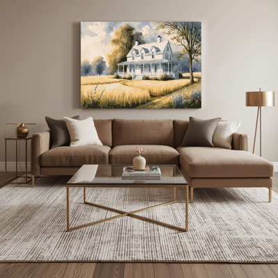 «Farm Farmhouse», art mural sur toile beige