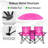 Portable Folding Picnic Double Chair With Umbrella Table Cooler Beach Camping Chair Pink