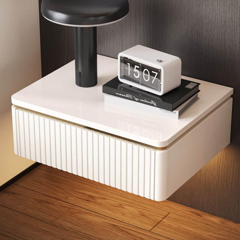 20" Floating Nightstand with Drawer, White