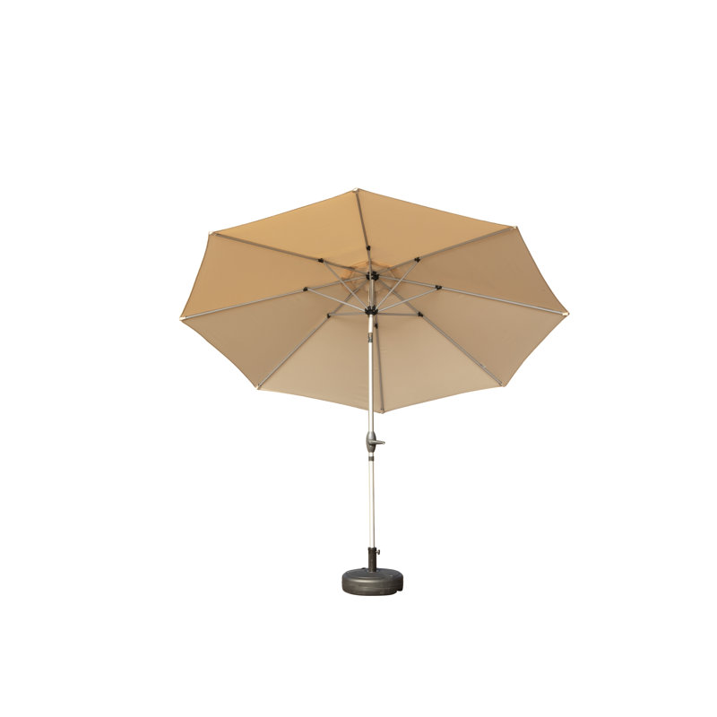Parasol de patio 9 pi - bloquant, imperméable, manivelle réglable, pour jardin, terrasse, cour, parasol beige