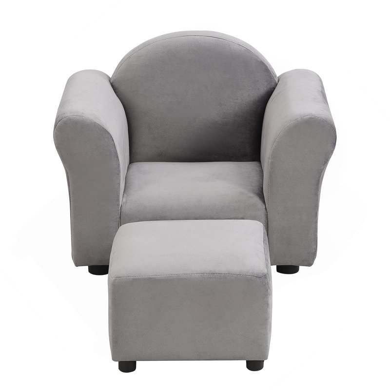 Kids Upholstered Couch With Ottoman, A Comfortable And Durable Seating Option For Little Ones To Relax And Play.