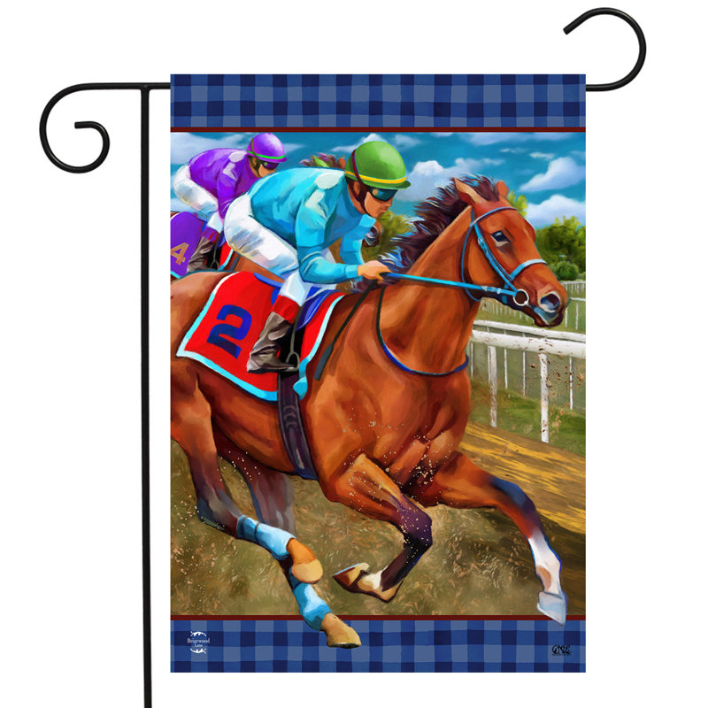 Drapeau de jardin de course de chevaux