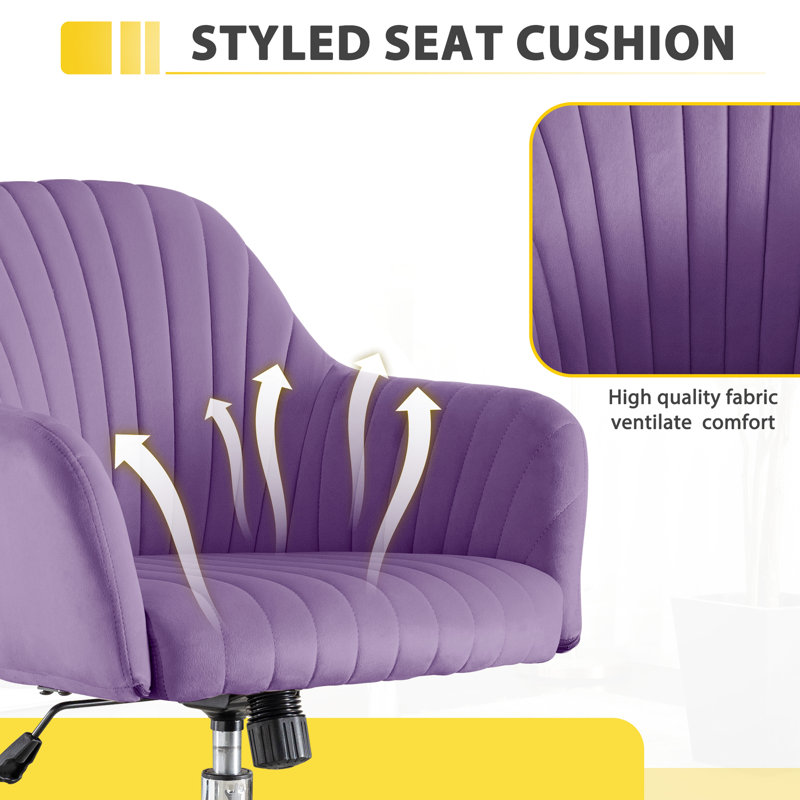 Fauteuil ergonomique ajustable en velours 25,47 po Profondeur du produit,