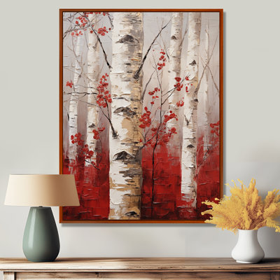 «White and Red Birch Wood In Winter V», impression sur toile de bouleau
