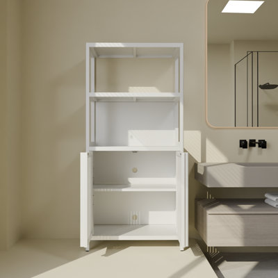 Space Saving Bathroom Storage, Bamboo Cabinet, Modern Home Organizer