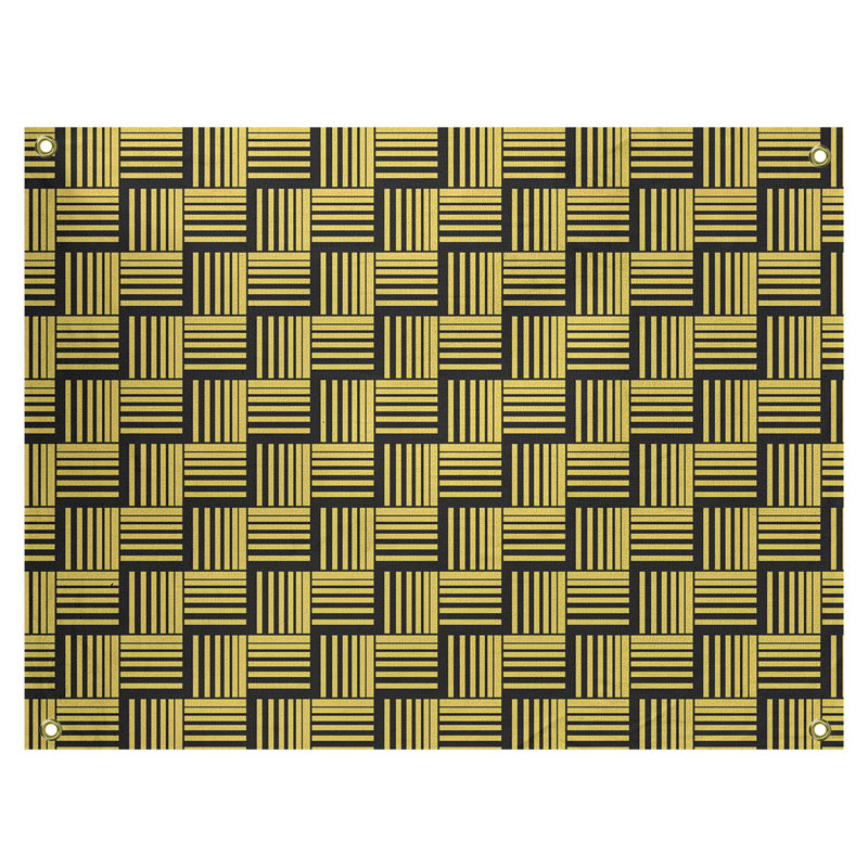 Tapisserie, H 50 po x l 59 po, Jaune/noir