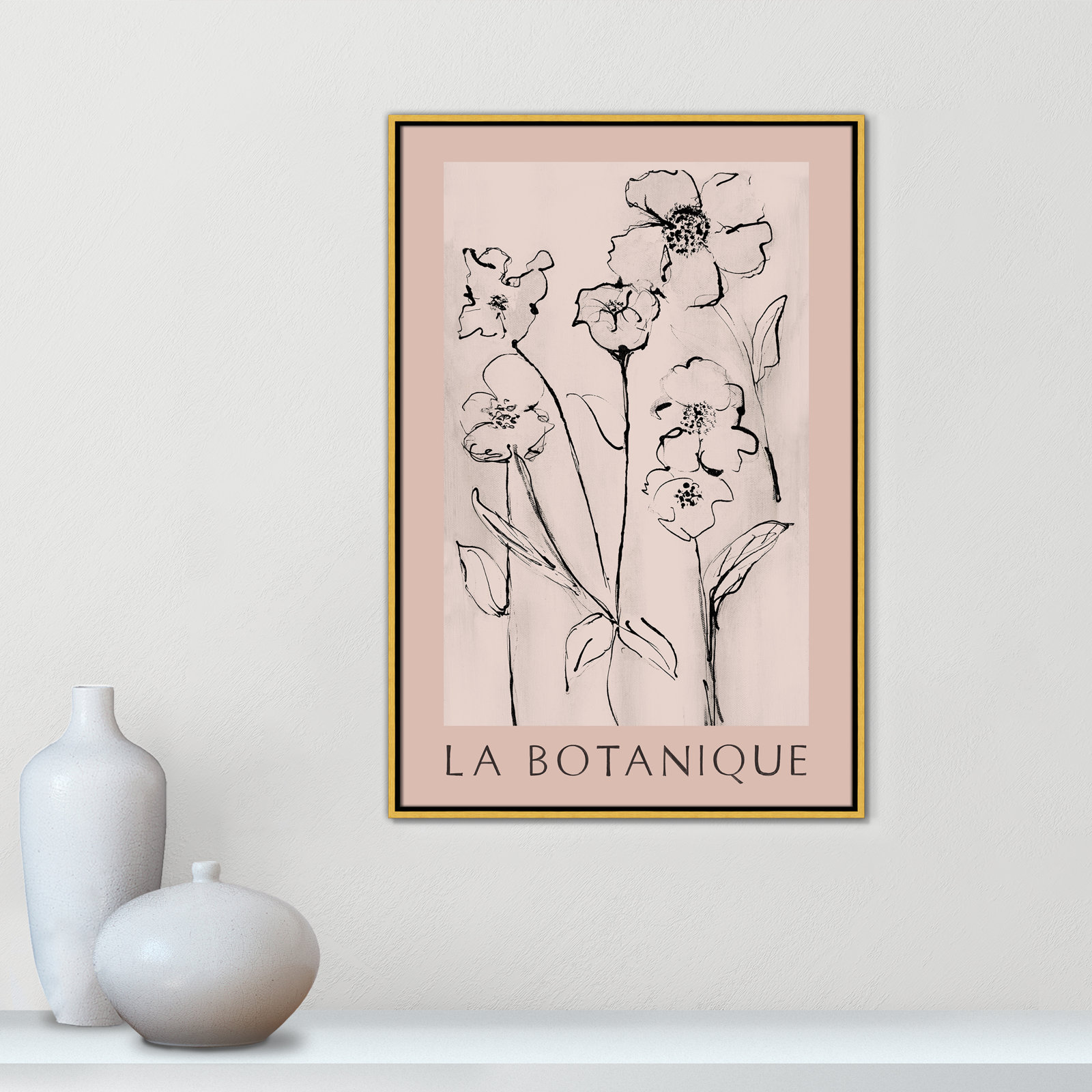 Riya "La Botanique" Print by Susan Jill, Gold Floater Frame, No, 37.5" H x 25.5" W x 2" D