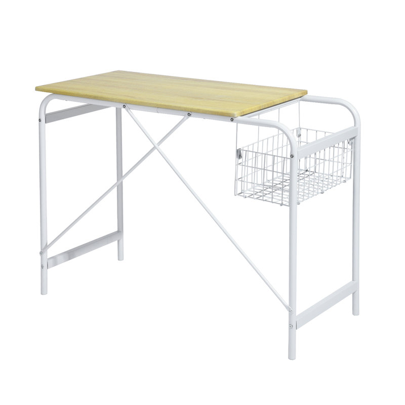 Marrs Metal Base Writing Desk, Oak