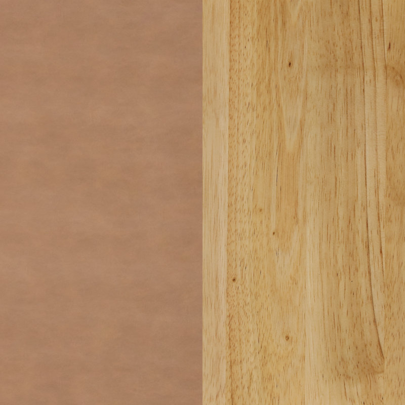  Upholstered Stool, 4, Counter Stool (24" Seat Height), Light Brown Leather/Warm Pine Frame