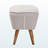Indira Ottoman with Greyish Beige Fabric Upholstery, Walnut Finish, 14.55" H X 18.9" W X 17.47" D