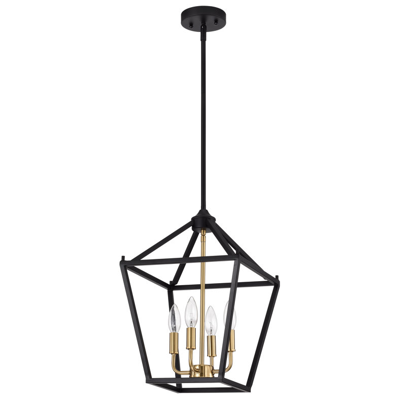 Lustre empire 4 lumières Halen, H 17,75 po x l 12 po x P 12 po, Noir texturé