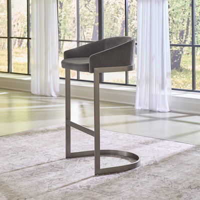 Holaway Upholstered Counter Stool with Stainless Steel Frame