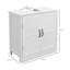 Meuble-lavabo de salle de bain Space, blanc, avec tablette réglable, étagère intérieure blanche