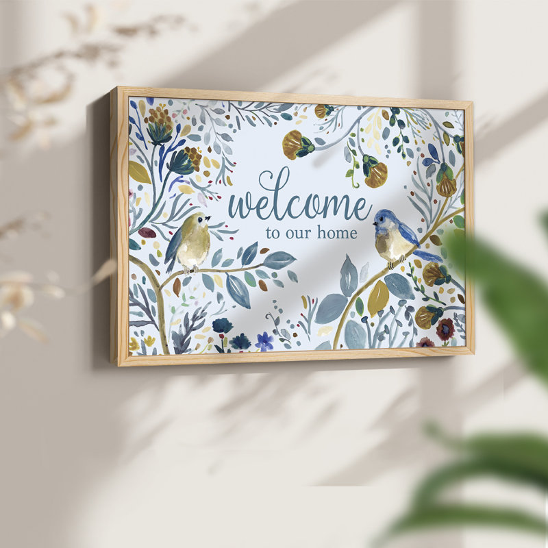 Bienvenue dans notre maison - Impression encadrée - Restickable, Naturel, H 16 po x l 20 po