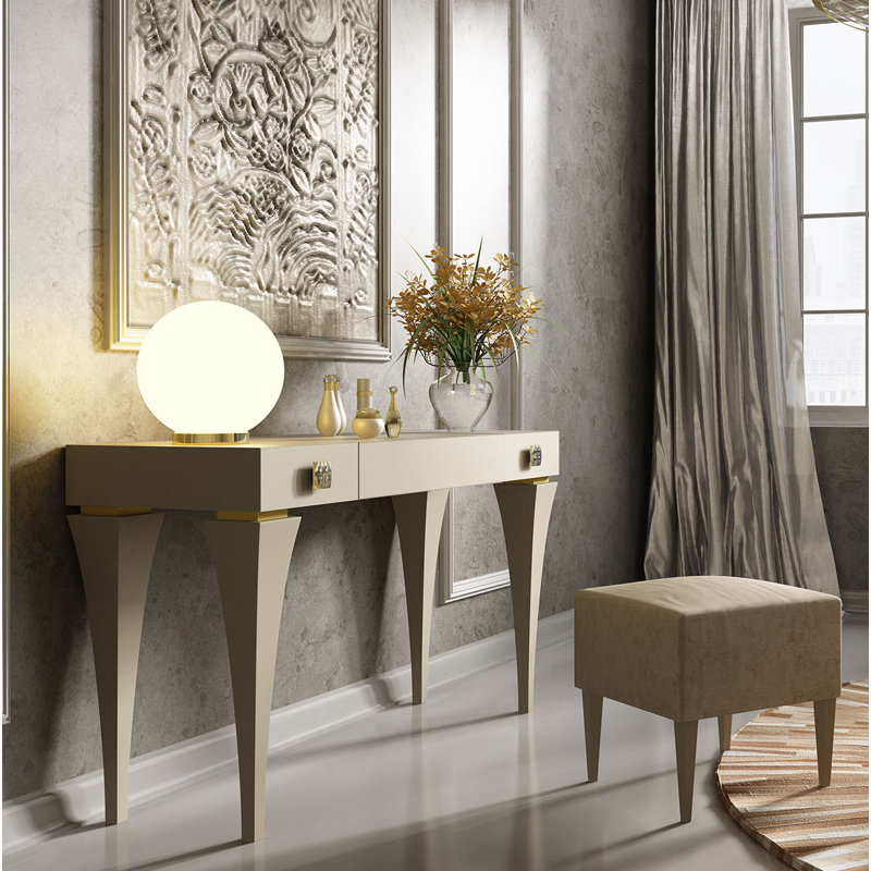 Ensemble de coiffeuse avec tabouret, Haute brillance