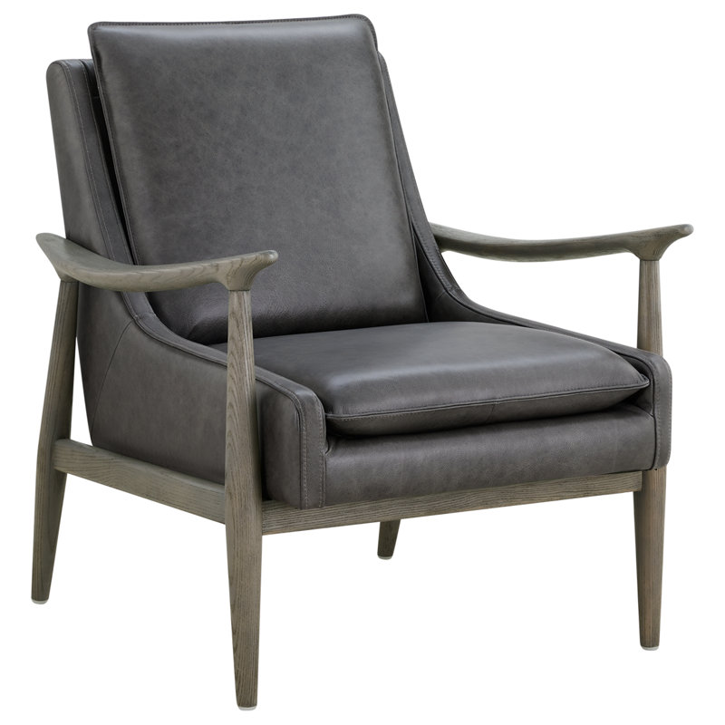 Fauteuil d'appoint en cuir véritable Caigan Abbyton
