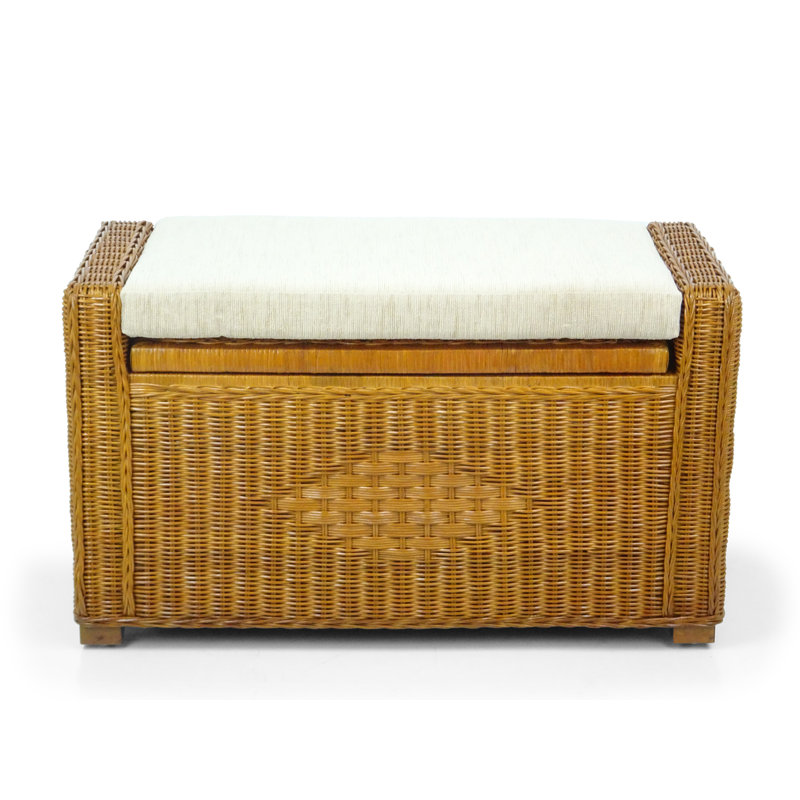 Adero 32" Wide Rectangle Storage Ottoman, Brown