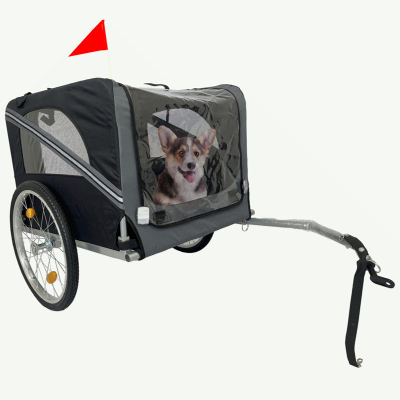 Remorque porte-vélo pliable pour l'extérieur, Noir/gris