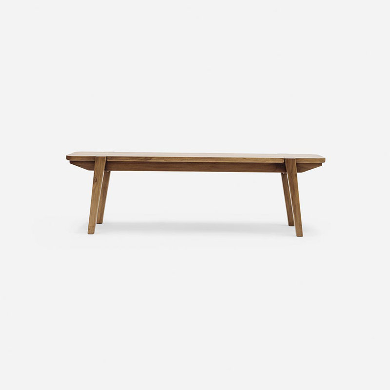 Banc en bois massif Apanas, Naturel