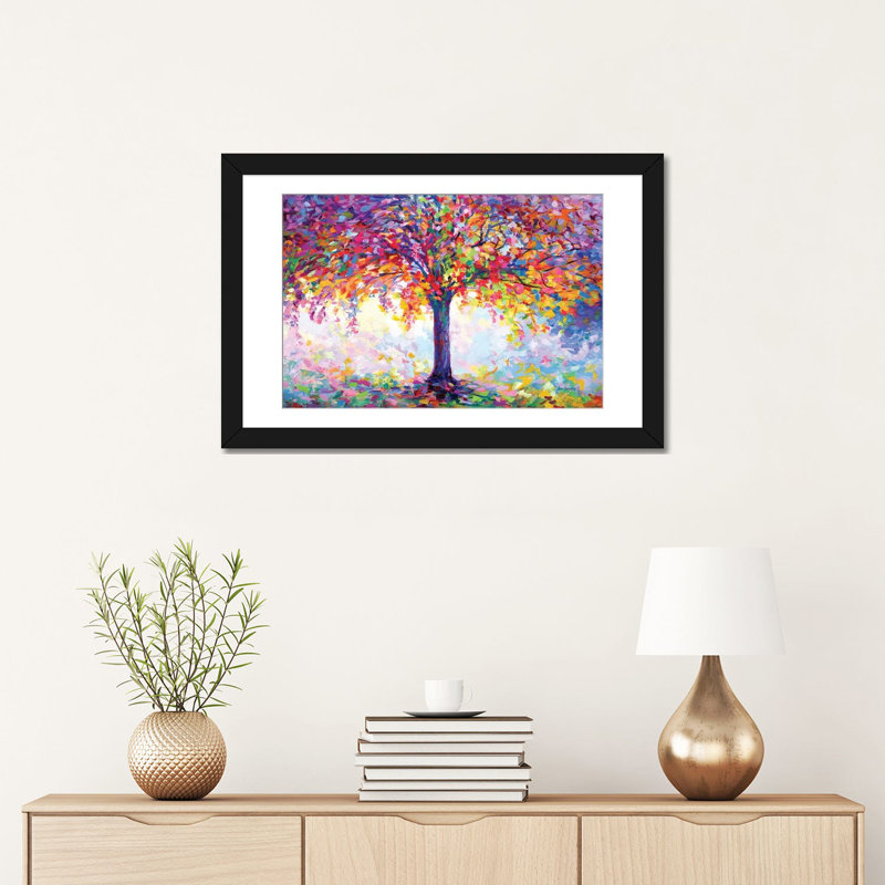«Tree of Happiness» par Leon Devenice, Impression encadrée, H 40 po x l 60 po, Noir