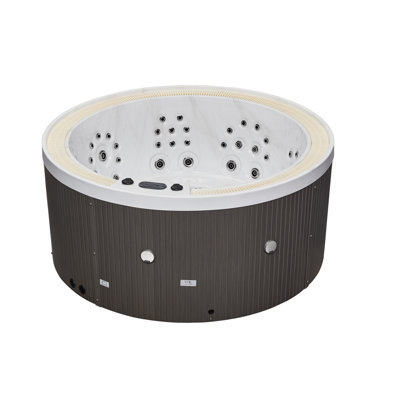 Luxury Spas 220 Volt 7 Person 52 - Jet Acrylic Round Standard (Hardwired) Hot Tub with Ozonator in Gray