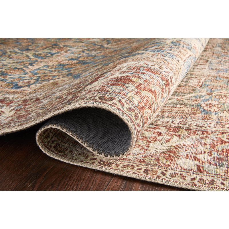 Pratt Oriental Area Rug in Ocean/Rust, Rectangle 3'6" x 5'6"