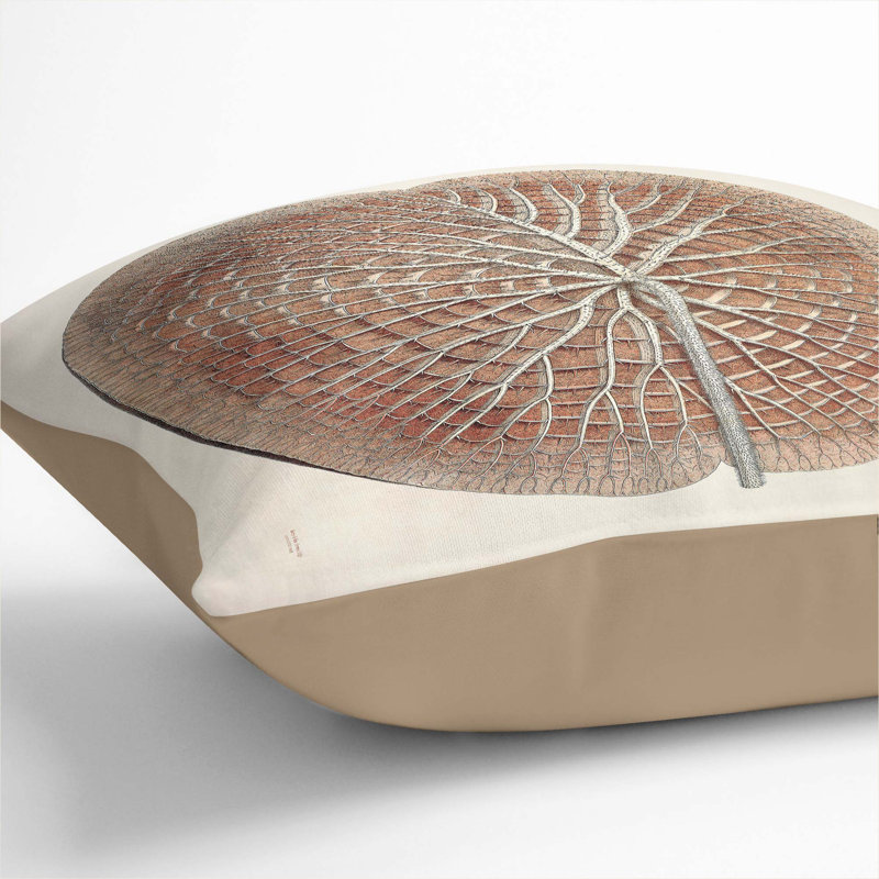 Leaf of a Gigantic Water Lily by William Sharp Cushion with Filling, 55cm H x 55cm W x 20cm D, Stone