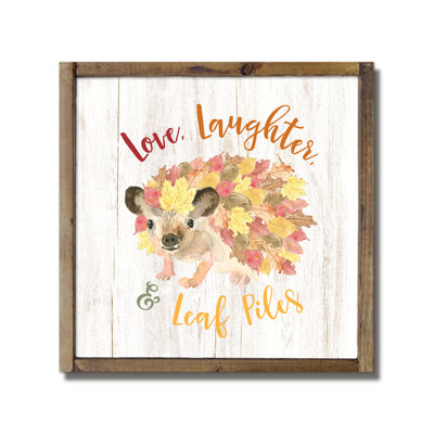Fall Leaf Hedgie Framed Print Plaque