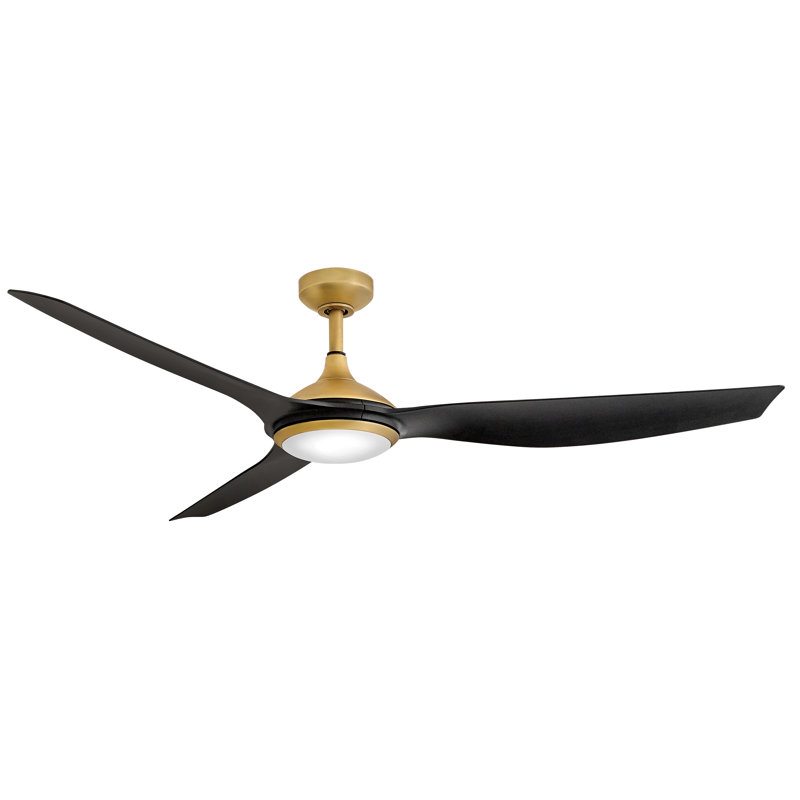 Ventilateur de plafond à DEL Hinkley Talon, Noir mat, Or