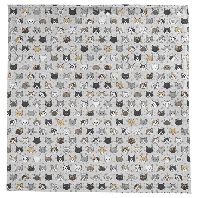 Nappe à motif chat kitty Avicia, Gris