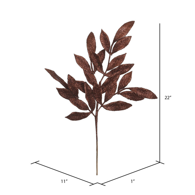 Aérosol de Noël artificiel 22 "Glitter BayLeaf, Chocolat, H 22 po x l 11 po x P 1 po