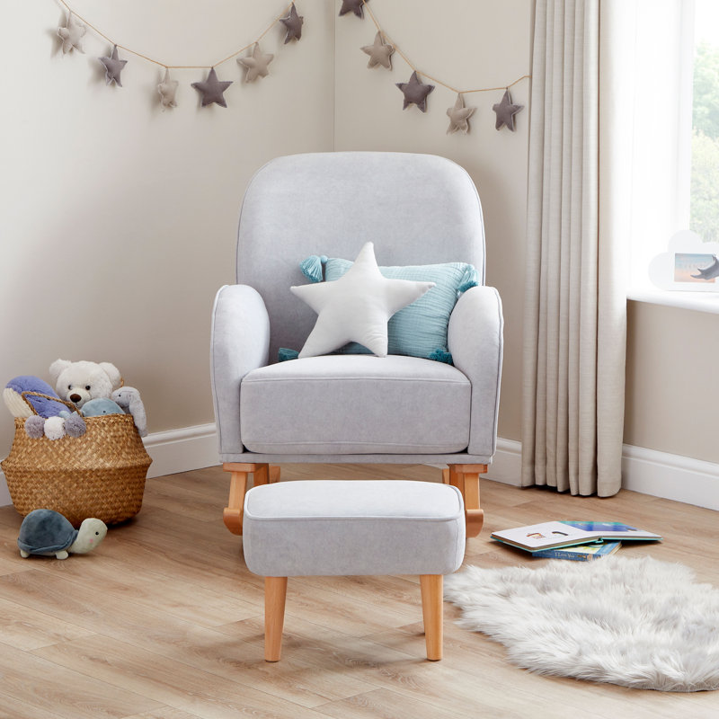 Freya Nursing Chair with Stool, Grey 