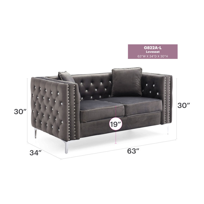 Causeuse contemporaine stylisée grise, Gris