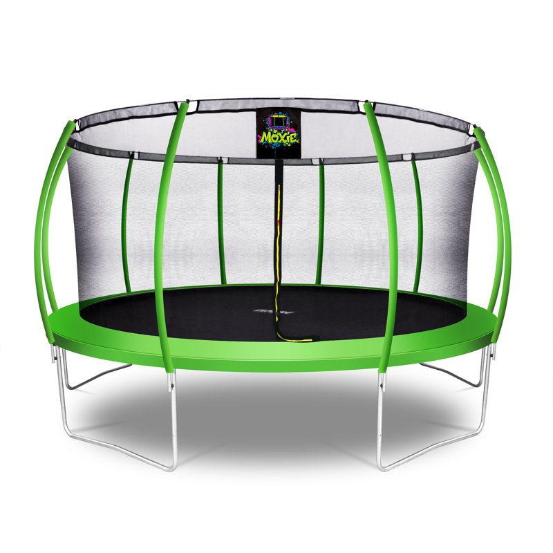 Green Apple 15' Round Outdoor Trampoline with Enclosure