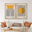 Mid Century Modern Boho Bauhaus Solar Sun Abstract Art Decor Framed On Canvas 2 Pieces Print-71660216-71660215