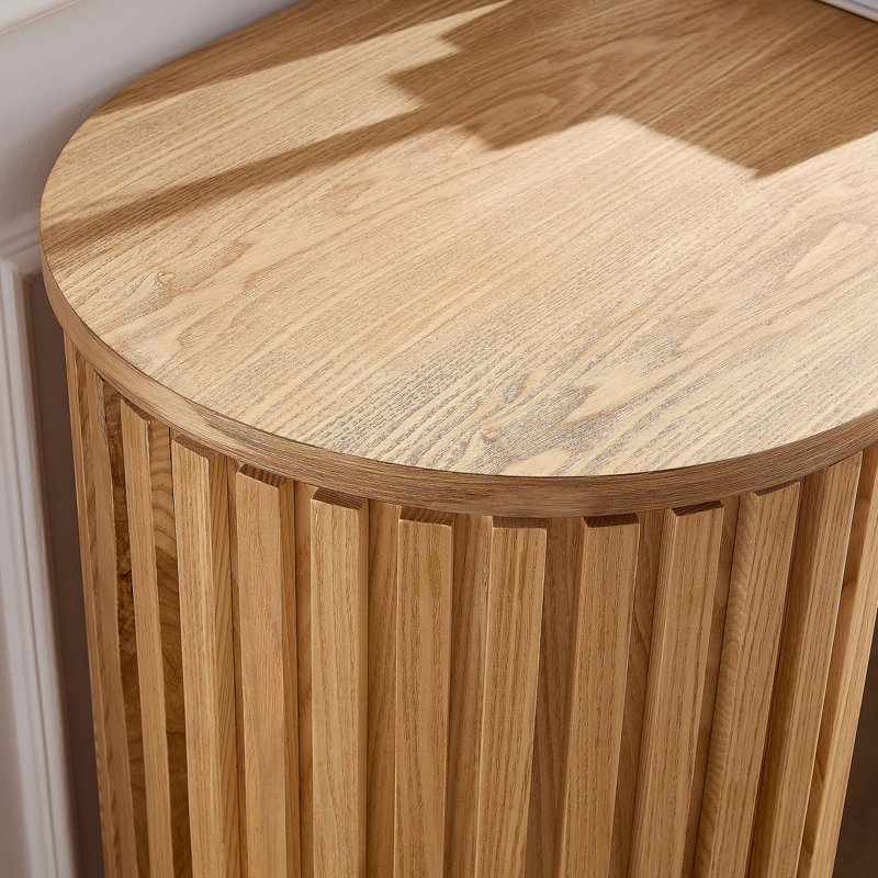 Console moderne 59,05 po avec tiroir pour le hall d'entrée avec un design à rayures verticales unique pour le vestibule du vestibule de salon, naturel