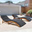 Chaise longue simple en acacia 74,8 po avec coussins et table Ejona-119698109