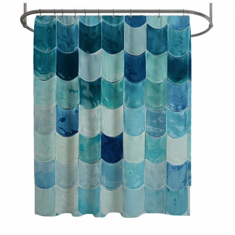 Hassiel Geometric Shower Curtain, 93"H x 70"W