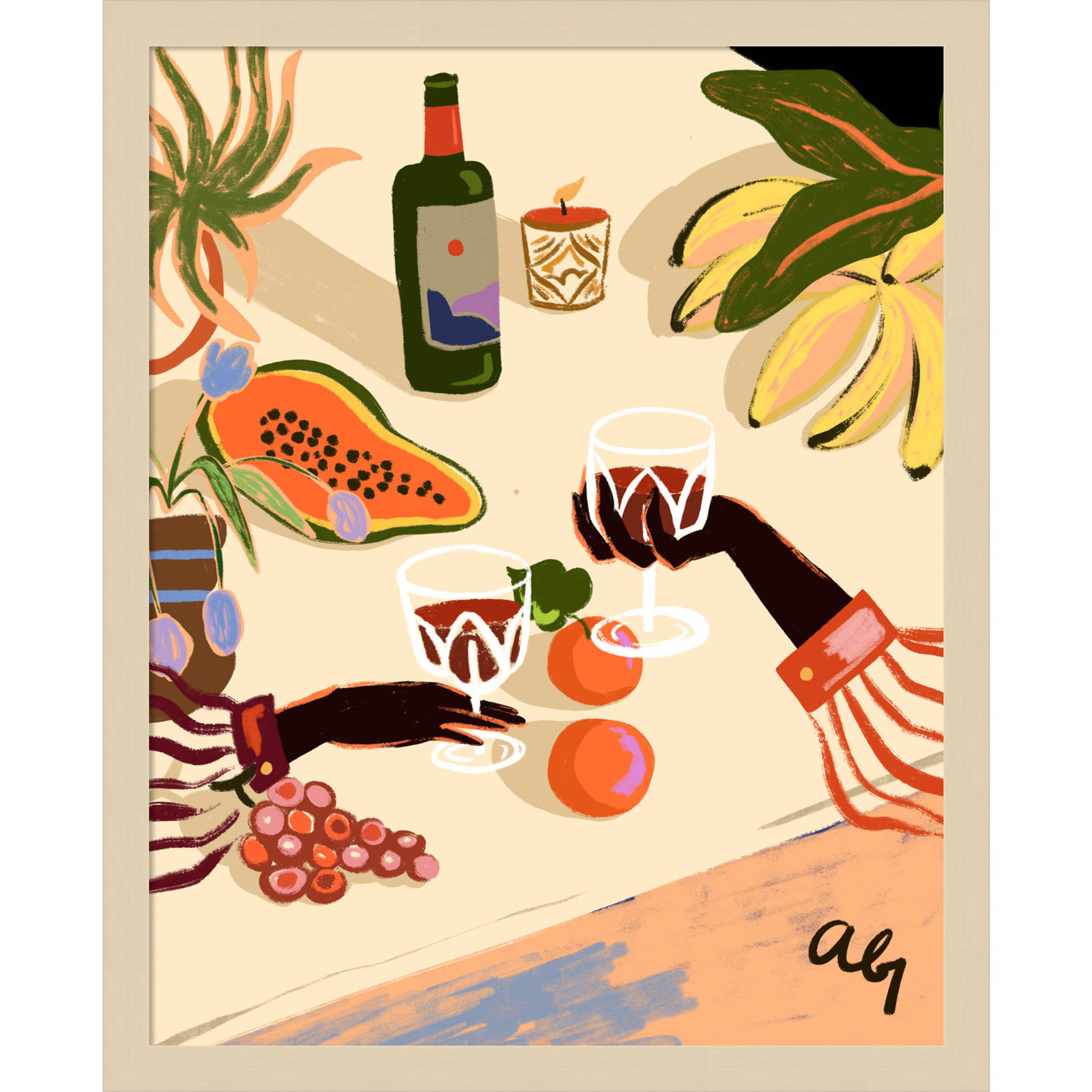 Pritchard "Cheers to You (Wine)" Print, Brown, 21" H x 17" W