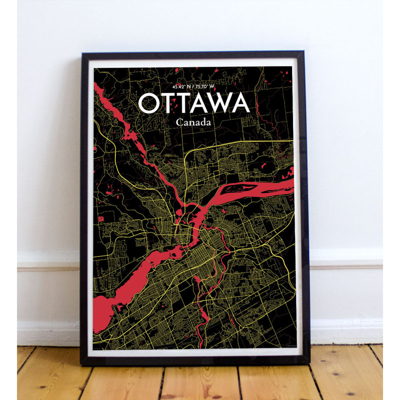 « ottawa city map », impression, H 27,6 po x l 19,7 po