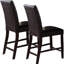 Chaises contemporaines à hauteur de comptoir brun, dossier à manger de 2 sièges modernes,