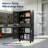 Heavy-Duty Storage Cabinet with Drawer, Black Steel Metal Cabinet, Tall Garage Cabinet with Doors, Wheels, Pegboard and 8 Hooks, Featuring 2 Adjustable Shelves, Lockable Tool Cabinet