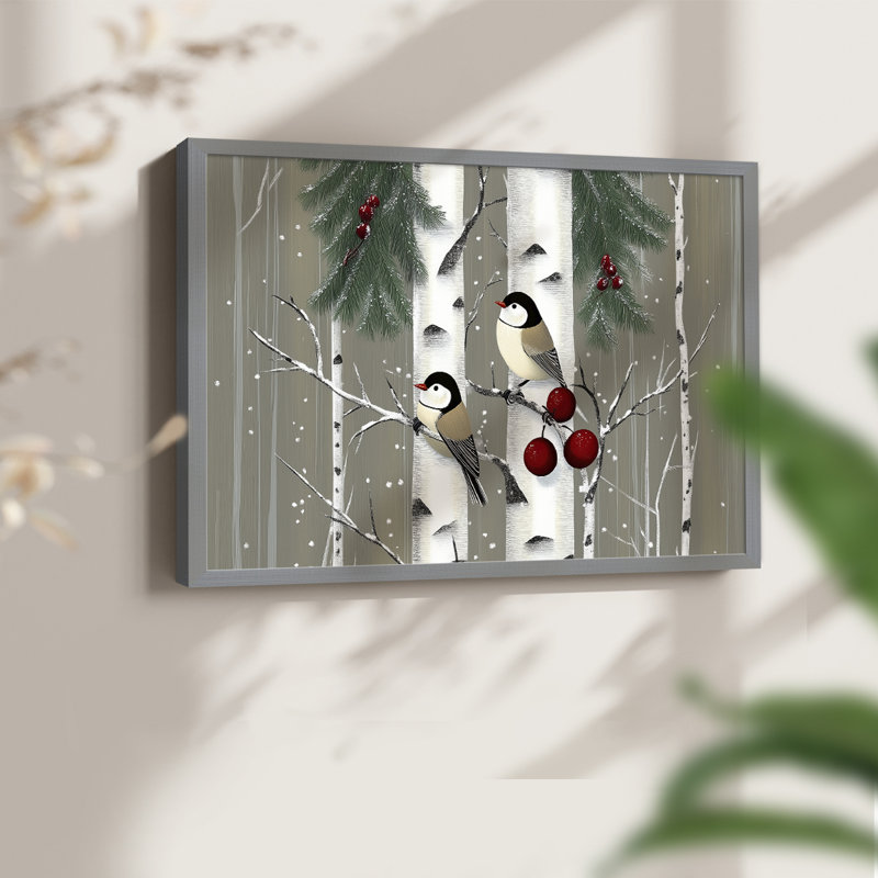 Chirstmas Art-LVI -Framed Print - Restickable, Gris, H 16 po x l 20 po