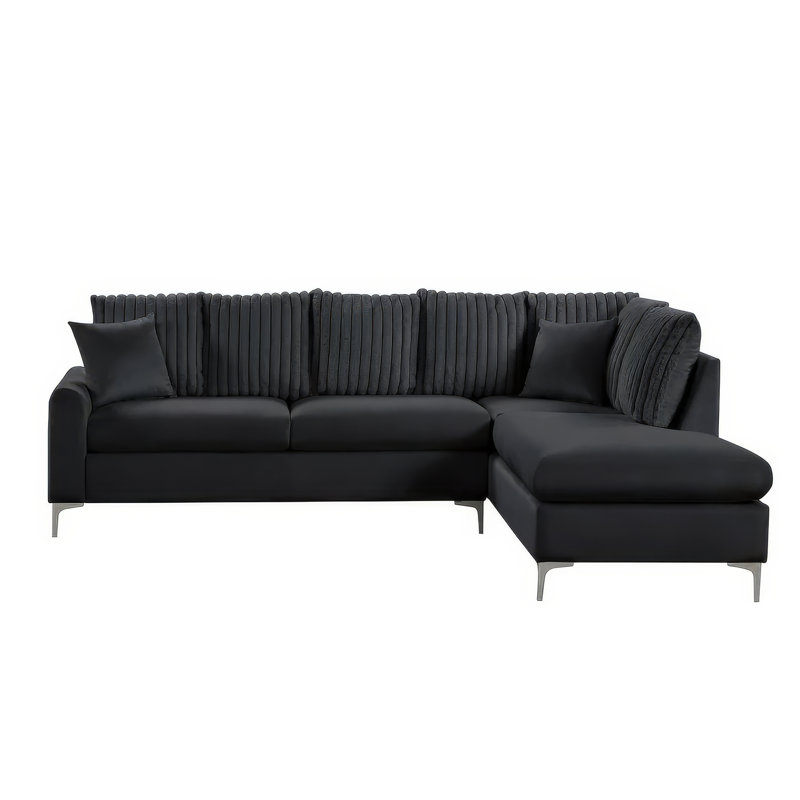 Canapé modulaire Eliana, Velours noir