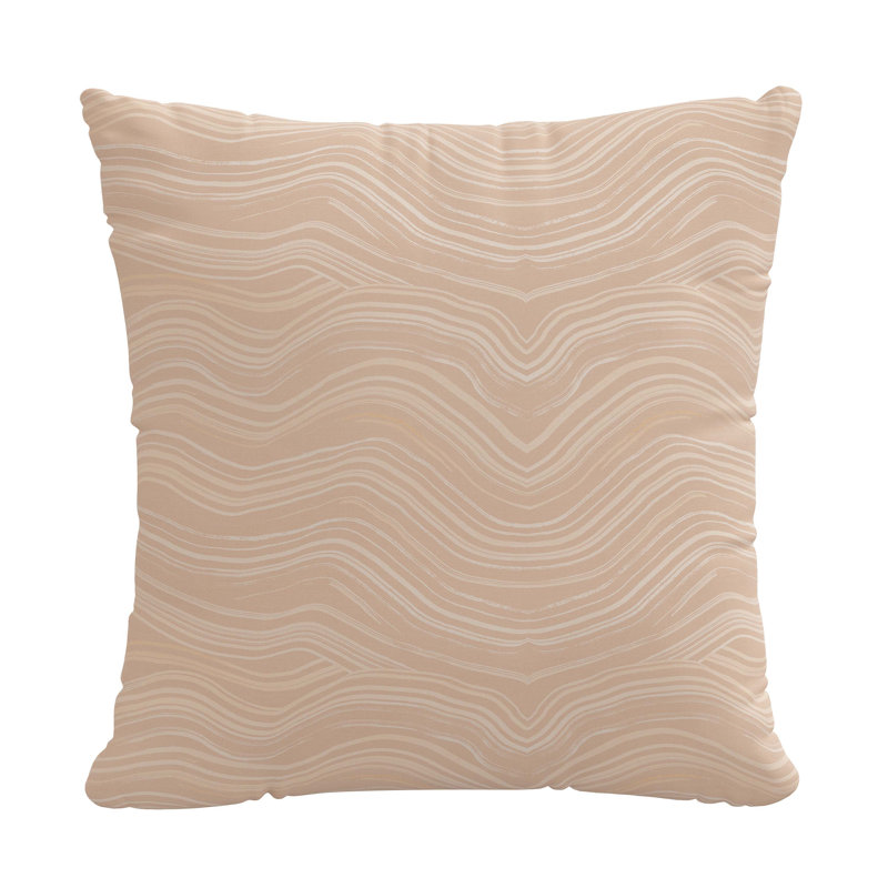 Coussin 100% coton Claira, Make Waves Buff, H 18 po x l 18 po, Housse de coussin seulement - sans insert