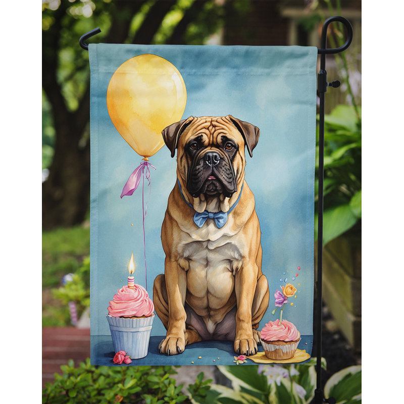 Drapeau de jardin «Happy Birthday», Bullmastiff