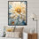 Dahlia simple beige et bleu - impressions d'art mural Dahlia