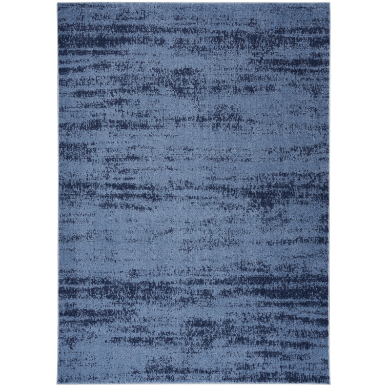 Machine Woven Chenille Indoor/Outdoor Area Rug in Blue/Denim
